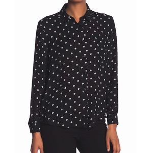 Philosophy Polka Dot Print Long Sleeve Blouse Top
